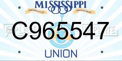 C965547 Mississippi License Plate