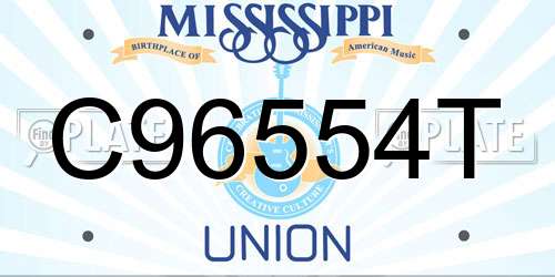 C96554T Mississippi License Plate