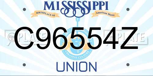 C96554Z Mississippi License Plate