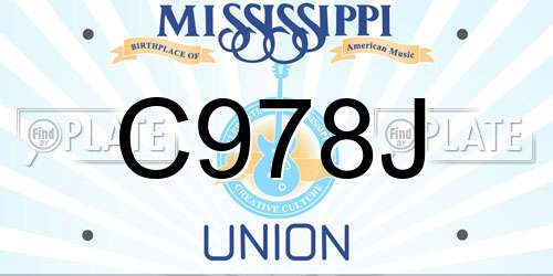 C978J Mississippi License Plate