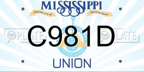 C981D Mississippi License Plate