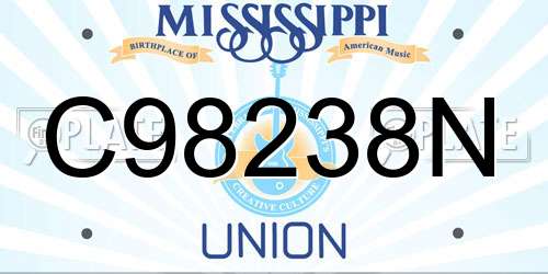 C98238N Mississippi License Plate