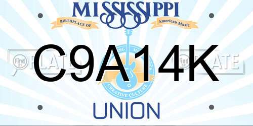 C9A14K Mississippi License Plate