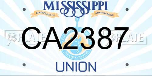 CA2387 Mississippi License Plate