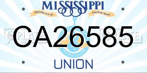CA26585 Mississippi License Plate