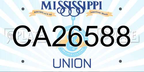 CA26588 Mississippi License Plate