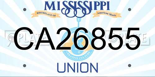 CA26855 Mississippi License Plate