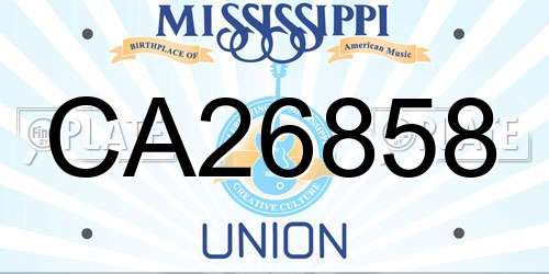 CA26858 Mississippi License Plate