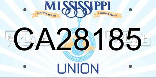 CA28185 Mississippi License Plate
