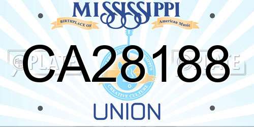 CA28188 Mississippi License Plate