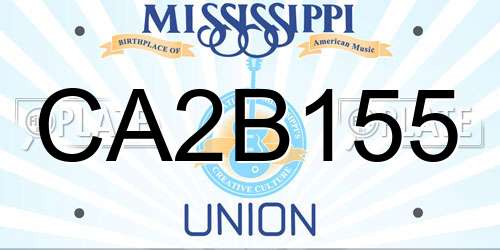CA2B155 Mississippi License Plate