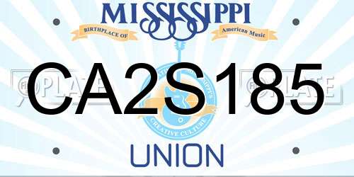 CA2S185 Mississippi License Plate