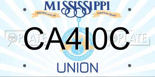 CA4I0C Mississippi License Plate