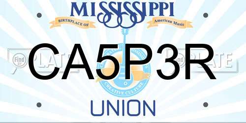 CA5P3R Mississippi License Plate