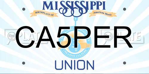 CA5PER Mississippi License Plate
