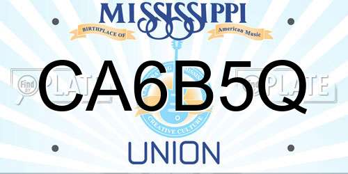 CA6B5Q Mississippi License Plate
