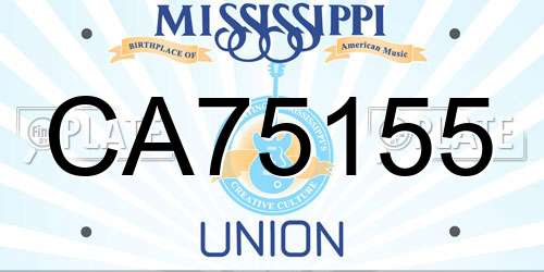 CA75155 Mississippi License Plate