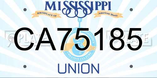 CA75185 Mississippi License Plate