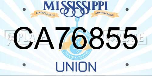 CA76855 Mississippi License Plate
