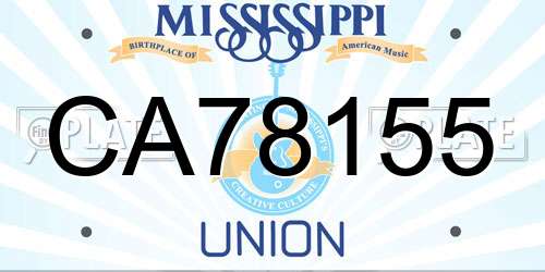 CA78155 Mississippi License Plate