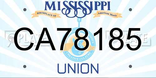 CA78185 Mississippi License Plate