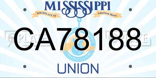 CA78188 Mississippi License Plate