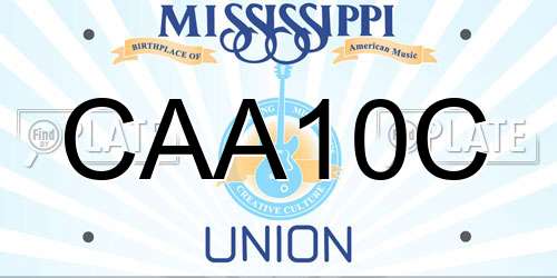 CAA10C Mississippi License Plate