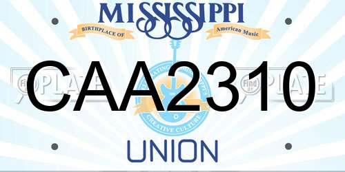 CAA2310 Mississippi License Plate