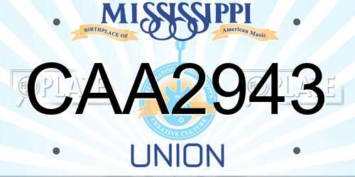 CAA2943 Mississippi License Plate