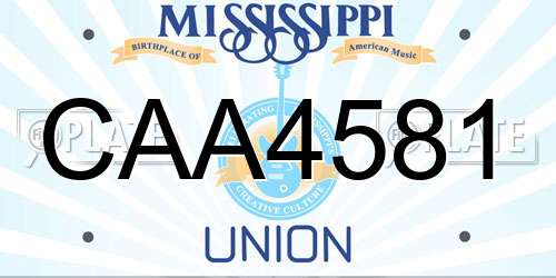 CAA4581 Mississippi License Plate