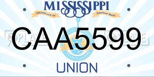 CAA5599 Mississippi License Plate