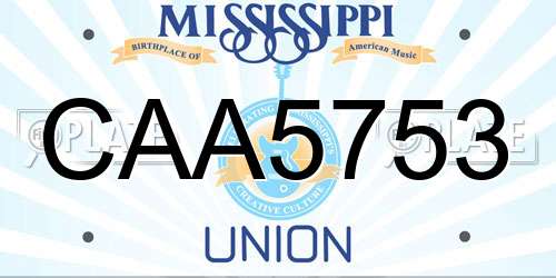CAA5753 Mississippi License Plate