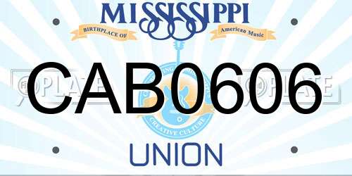 CAB0606 Mississippi License Plate