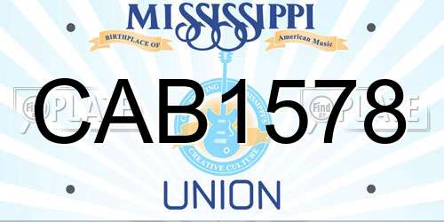 CAB1578 Mississippi License Plate