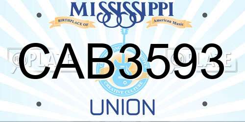CAB3593 Mississippi License Plate