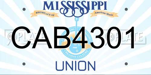 CAB4301 Mississippi License Plate