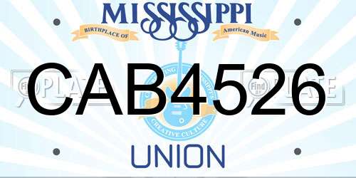 CAB4526 Mississippi License Plate