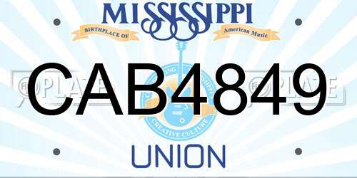 CAB4849 Mississippi License Plate