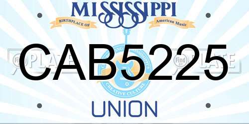 CAB5225 Mississippi License Plate