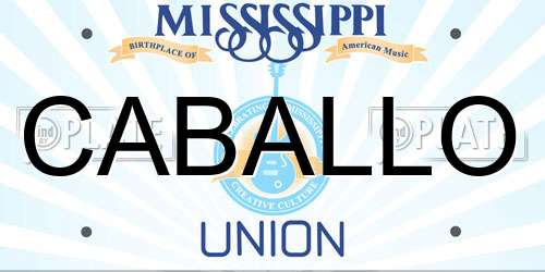 CABALLO Mississippi License Plate