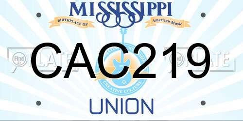 CAC219 Mississippi License Plate