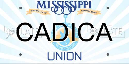 CADICA Mississippi License Plate