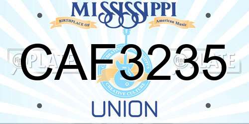 CAF3235 Mississippi License Plate