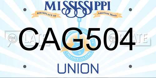 CAG504 Mississippi License Plate