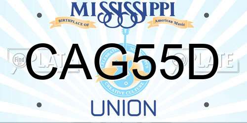 CAG55D Mississippi License Plate