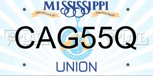 CAG55Q Mississippi License Plate