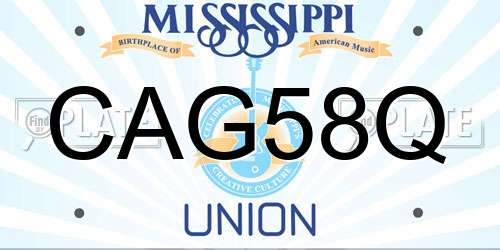 CAG58Q Mississippi License Plate