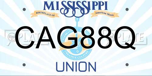 CAG88Q Mississippi License Plate