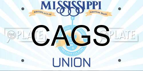 CAGS Mississippi License Plate