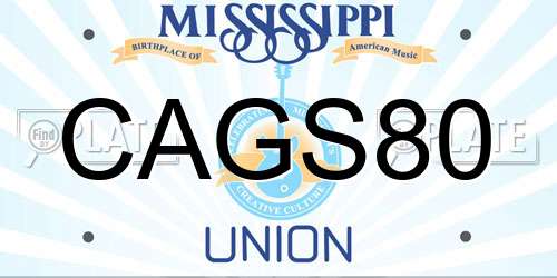 CAGS80 Mississippi License Plate